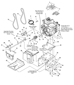 Engine And Frame Group - Steerable Diagram and Parts List for 1695321-ST1028S 2007 Briggs and Stratton Snow Blower